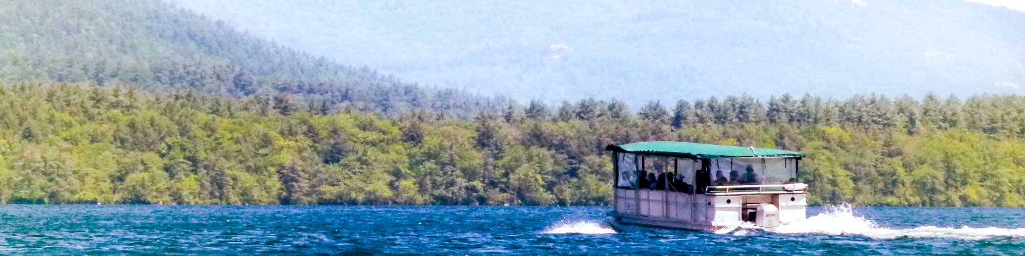 Squam Lake Cruise pontoon boat on Squam Lake